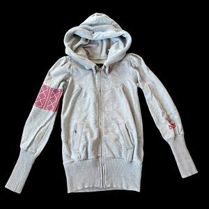 Obey S Red Aztec Design Blue Gray Hoodie Sweater Hoody Grey Long